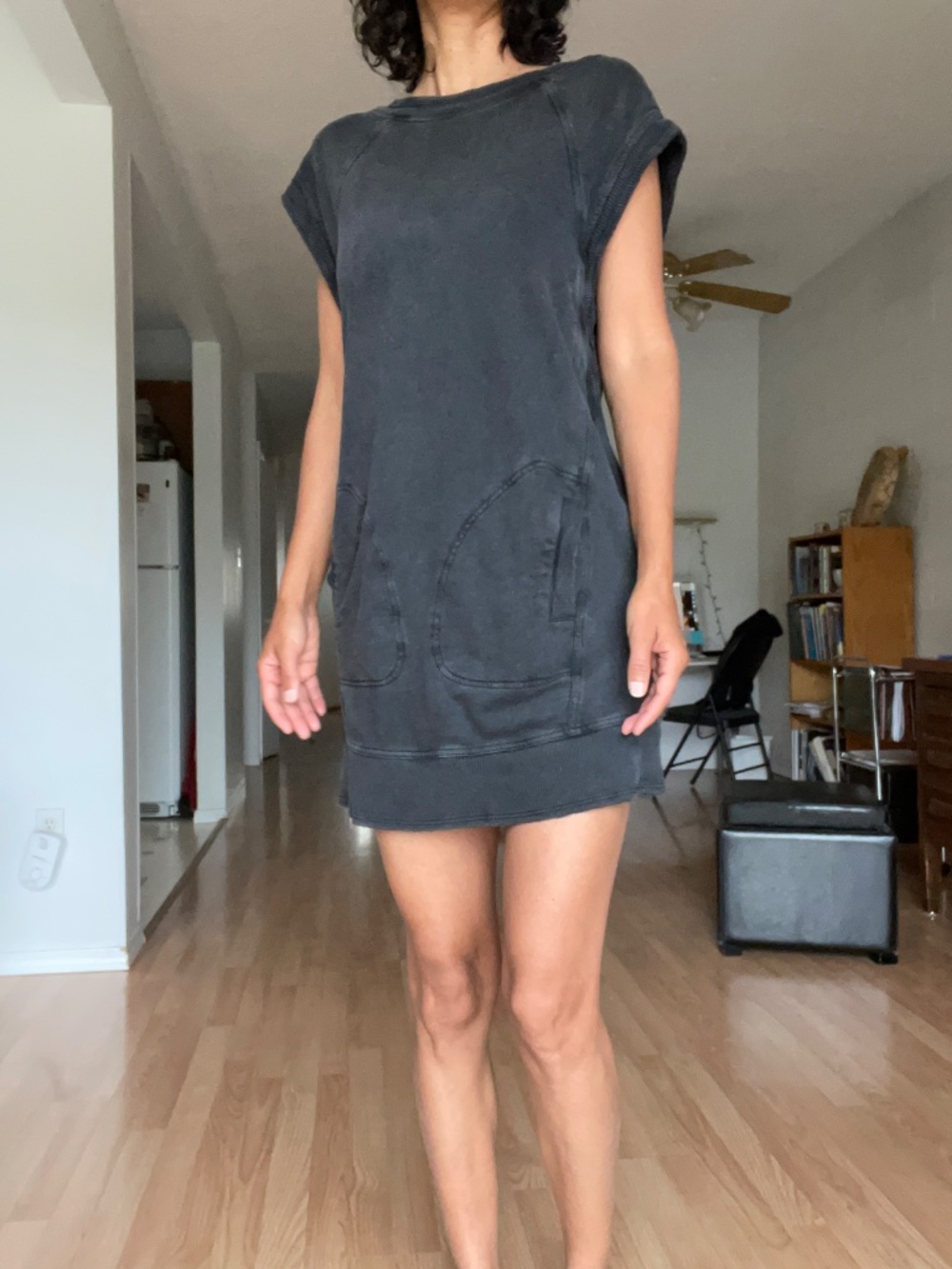 Anthropologie sleeveless jersey dress in charcoal black